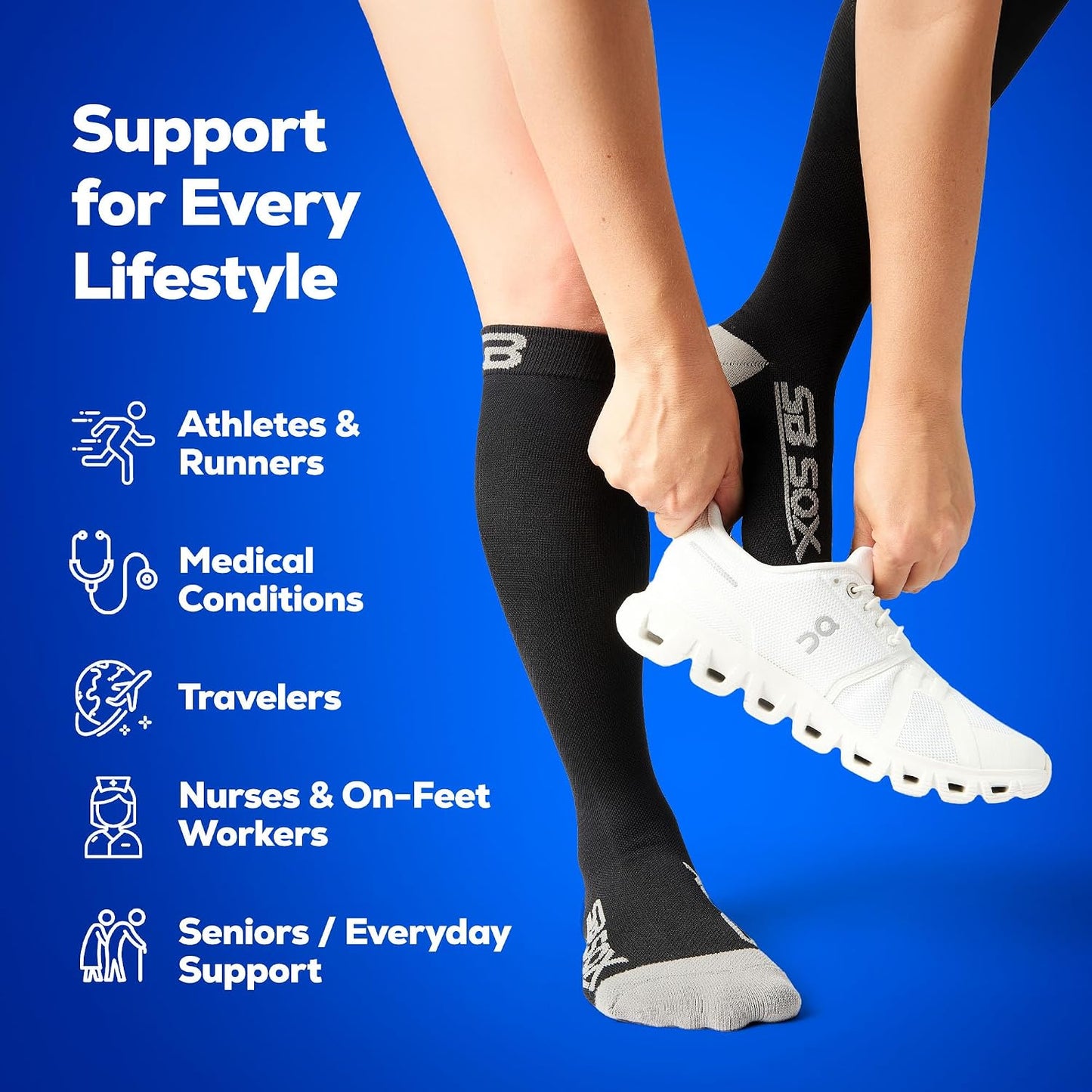 SB SOX Compression Socks for Men & Women 20-30mmHg