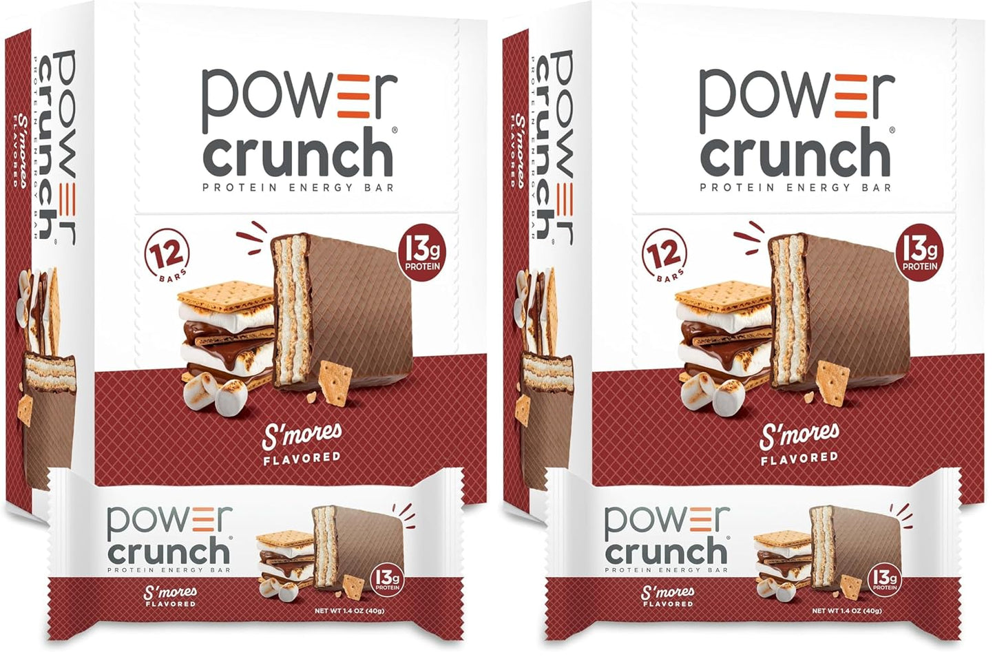Power Crunch Protein Energy Wafer Bars, S'Mores, 1.4 Ounce, 12 Count