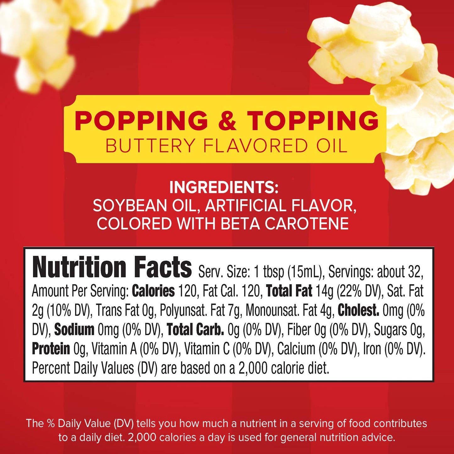 Orville Redenbacher's Popcorn Oil, Butter Flavor, 16 fl oz, Pack of 6