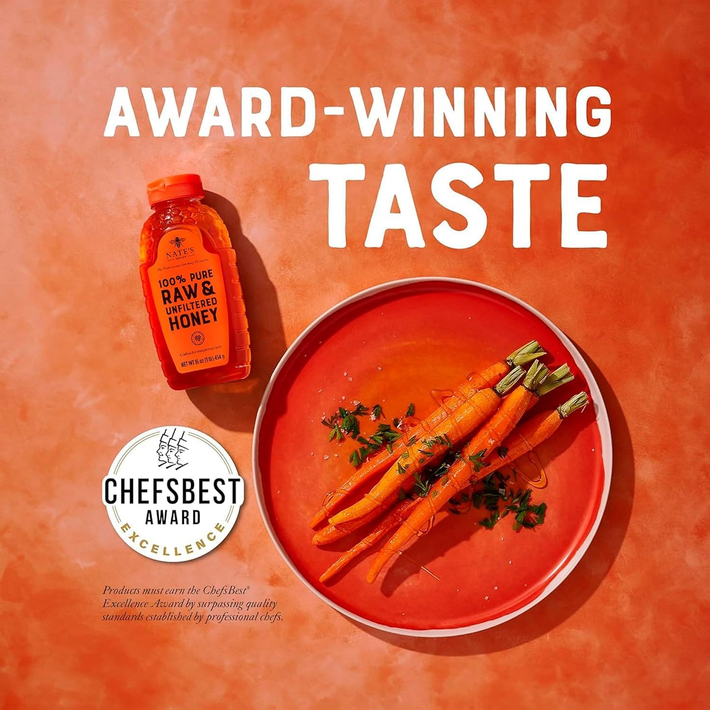 Nate's 100% Pure, Raw & Unfiltered Honey - Award-Winning Taste, 32oz Squeeze Bottle