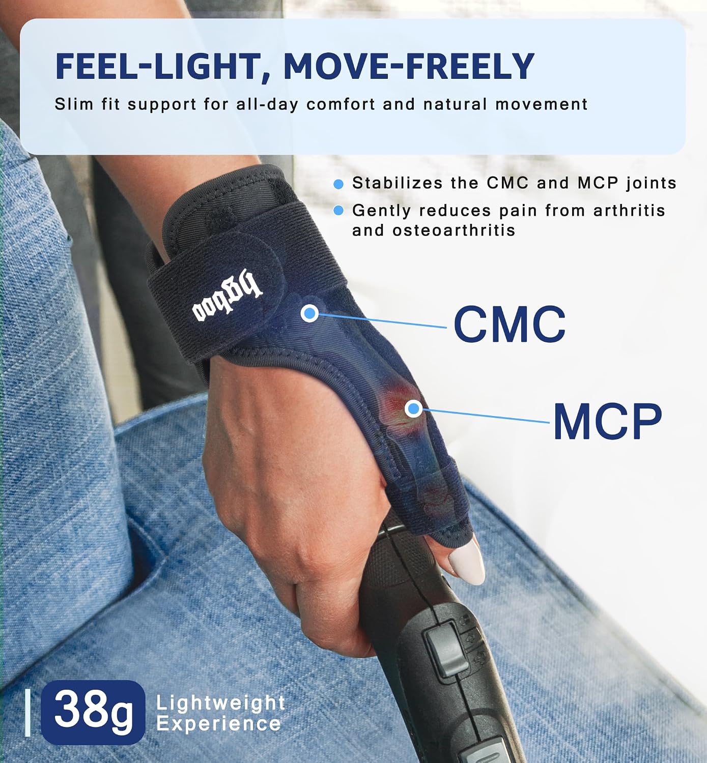 Thumb Spica Splint for Left or Right Hand, Adjustable Thumb Wrist Brace for Arthritis Relief