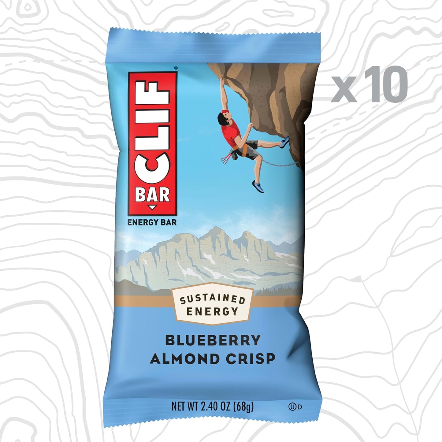 CLIF BAR Energy Protein Bars Blueberry Almond Crisp 10 Pack Non GMO