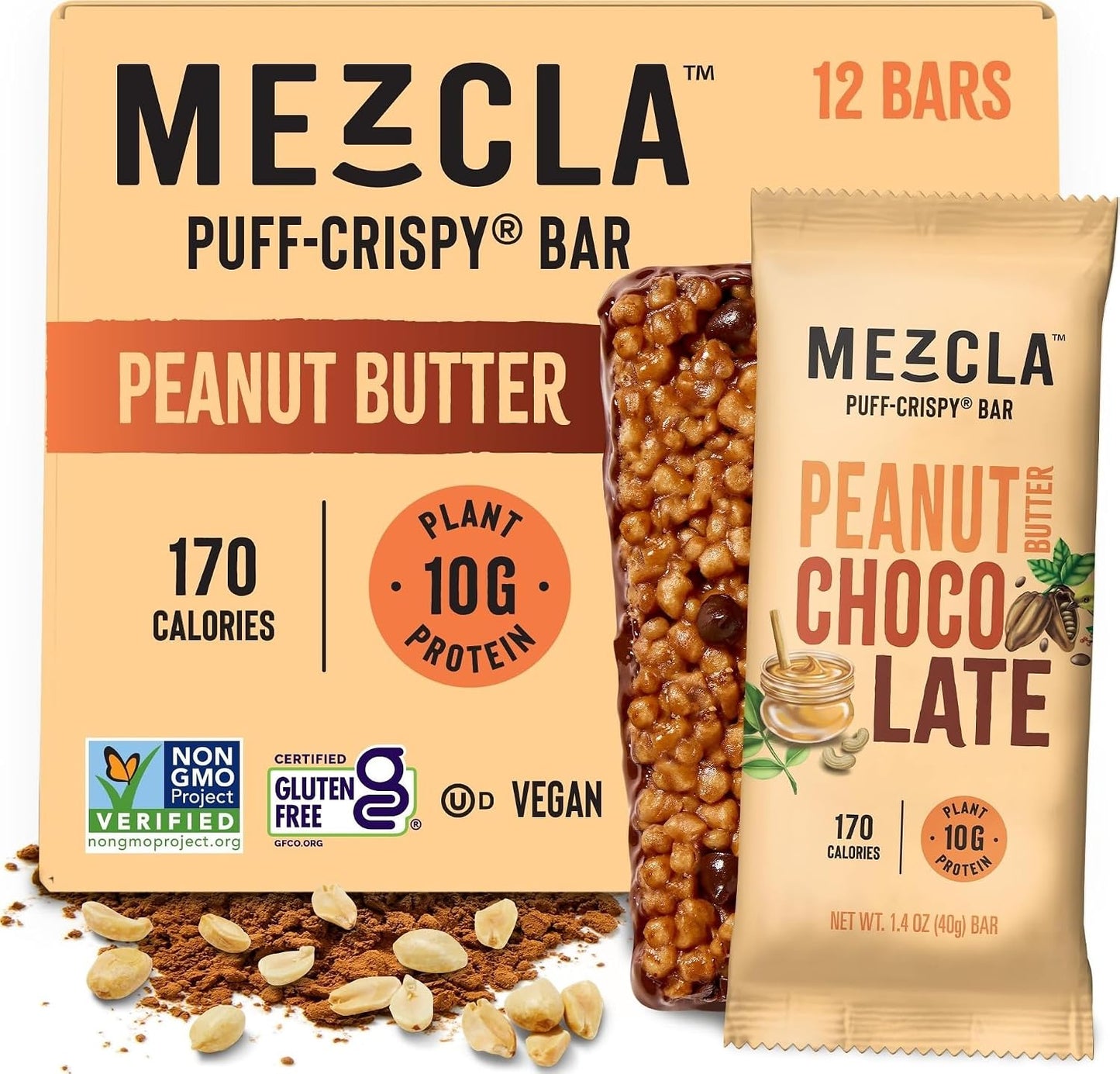 Mezcla Puff-Crispy Plant Based Protein Bars Variety Pack