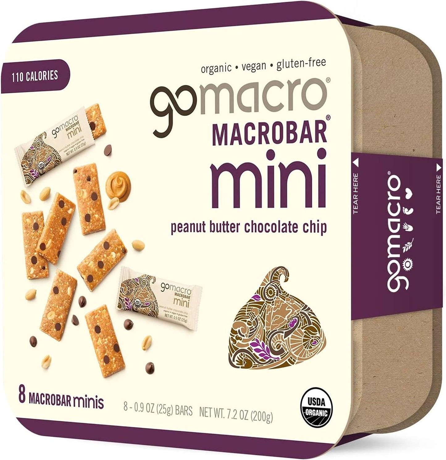 Organic Peanut Butter Chocolate Chip Mini MacroBars 8 Pack