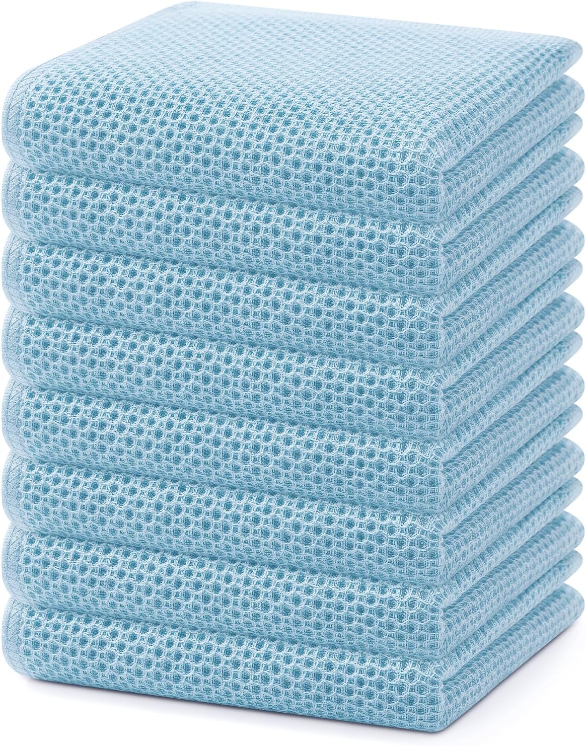 Homaxy 100% Cotton Waffle Weave Kitchen Dish Cloths 6-Pack, Black | 12 x 12 Inches, Ultra Soft Absorbent Dish Towels, Quick Drying Dish Rags with Hanging Loop