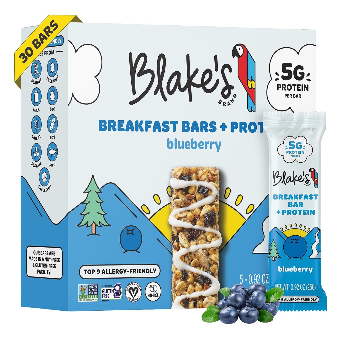 Blake's Seed Based Breakfast Bars Variety Pack 24 Count Gluten Free Nut Free Dairy Free Vegan