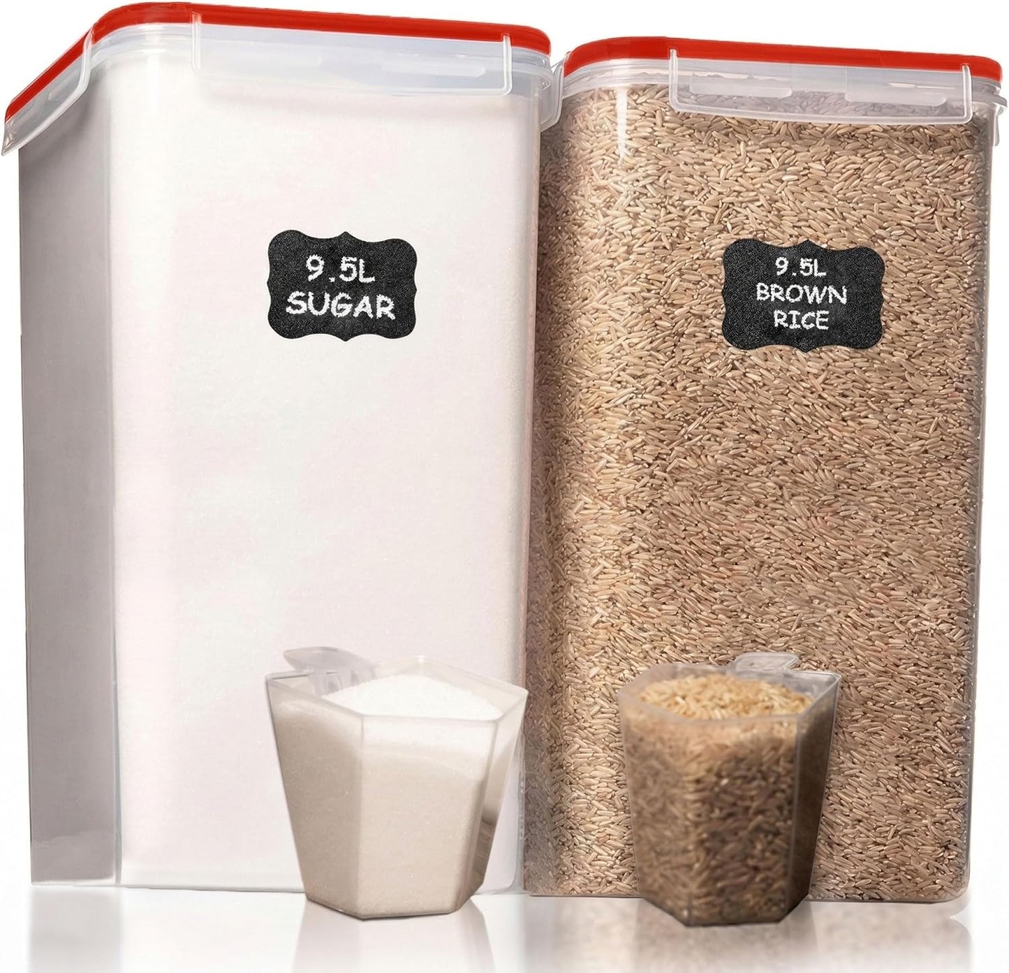 Extra Large Bulk Food Storage Containers with Airtight Lids for Kitchen and Pantry Organization