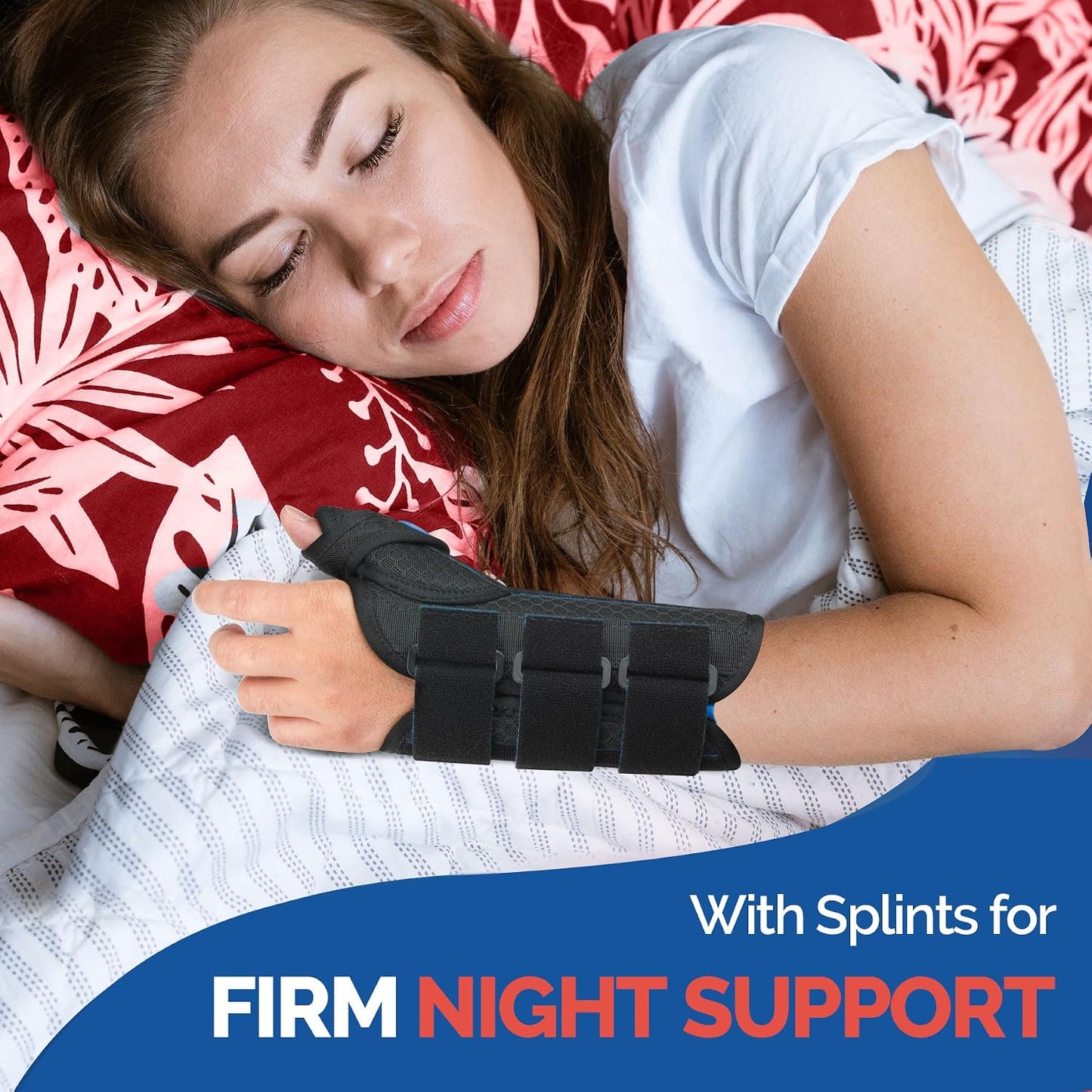 FEATOL Carpal Tunnel Wrist Brace Night Support for De Quervains Tenosynovitis and Tendonitis