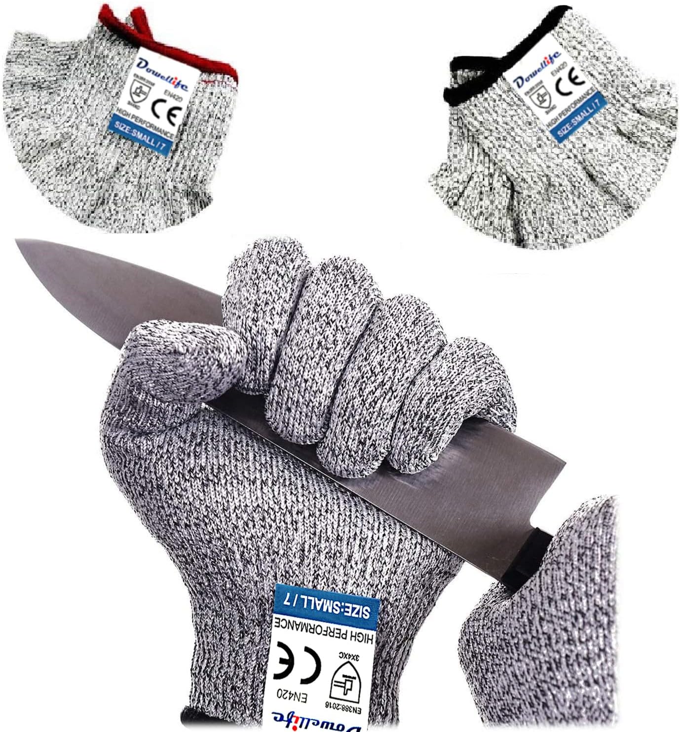 Dowellife Cut Resistant Gloves Food Grade Level 5 Protection, Safety Kitchen Cut Gloves for Chef Oyster Shucking Mandolin Knife Butcher Meat Cutting