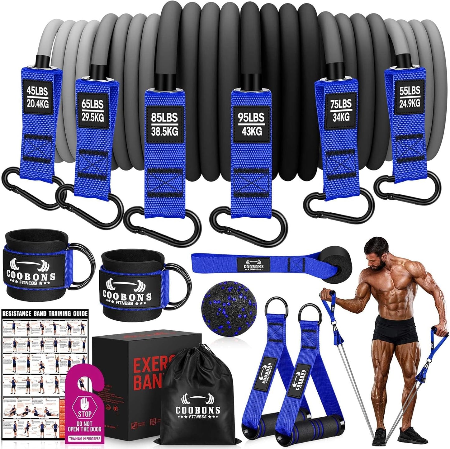 Heavy Resistance Bands for Working Out 300LBS Exercise Bands with Handles