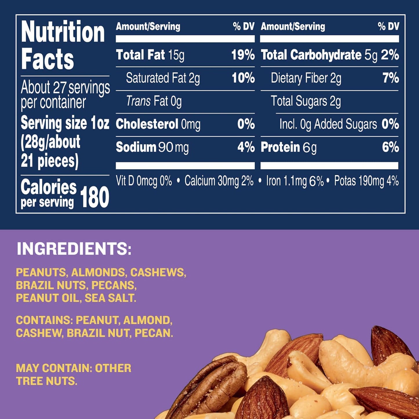 Planters Mixed Nuts, 27 oz, Resealable Jar, Kosher