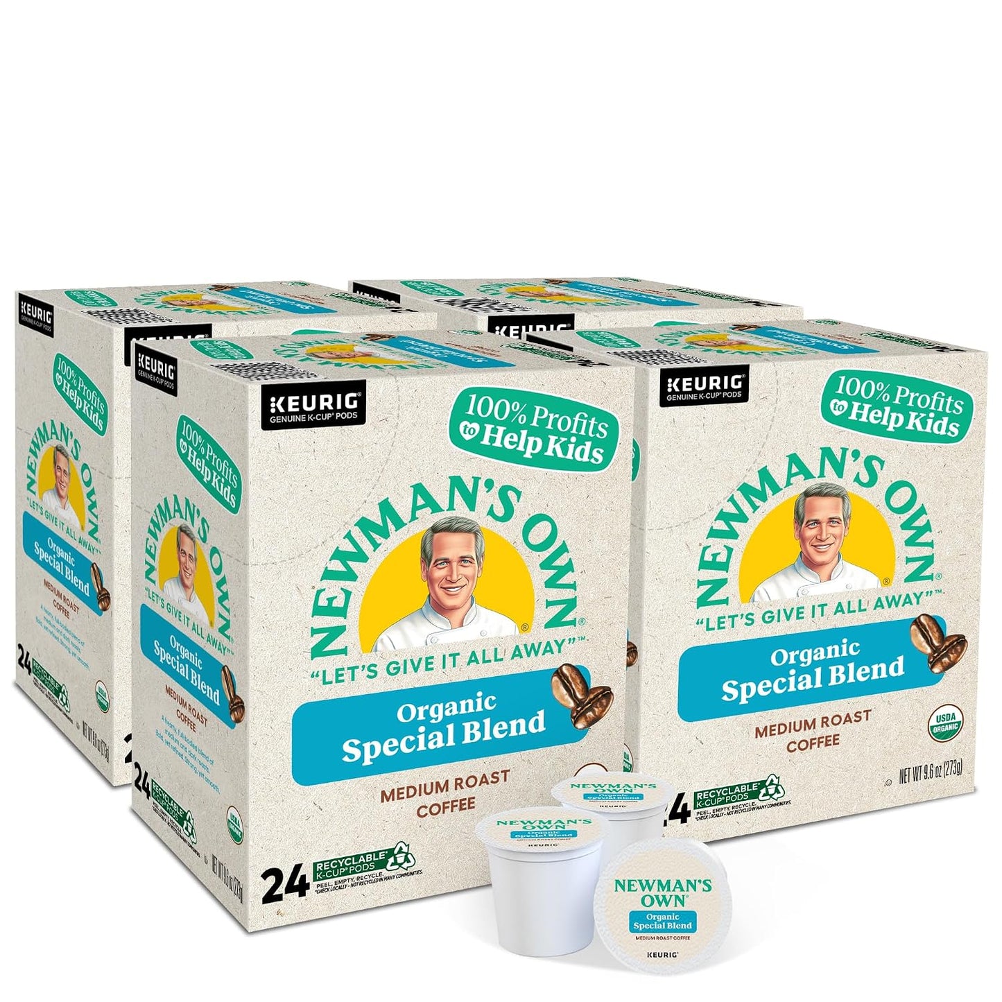Newman's Own Organics Special Blend Keurig Single-Serve K-Cup Pods, 96 Count, Medium Roast Coffee
