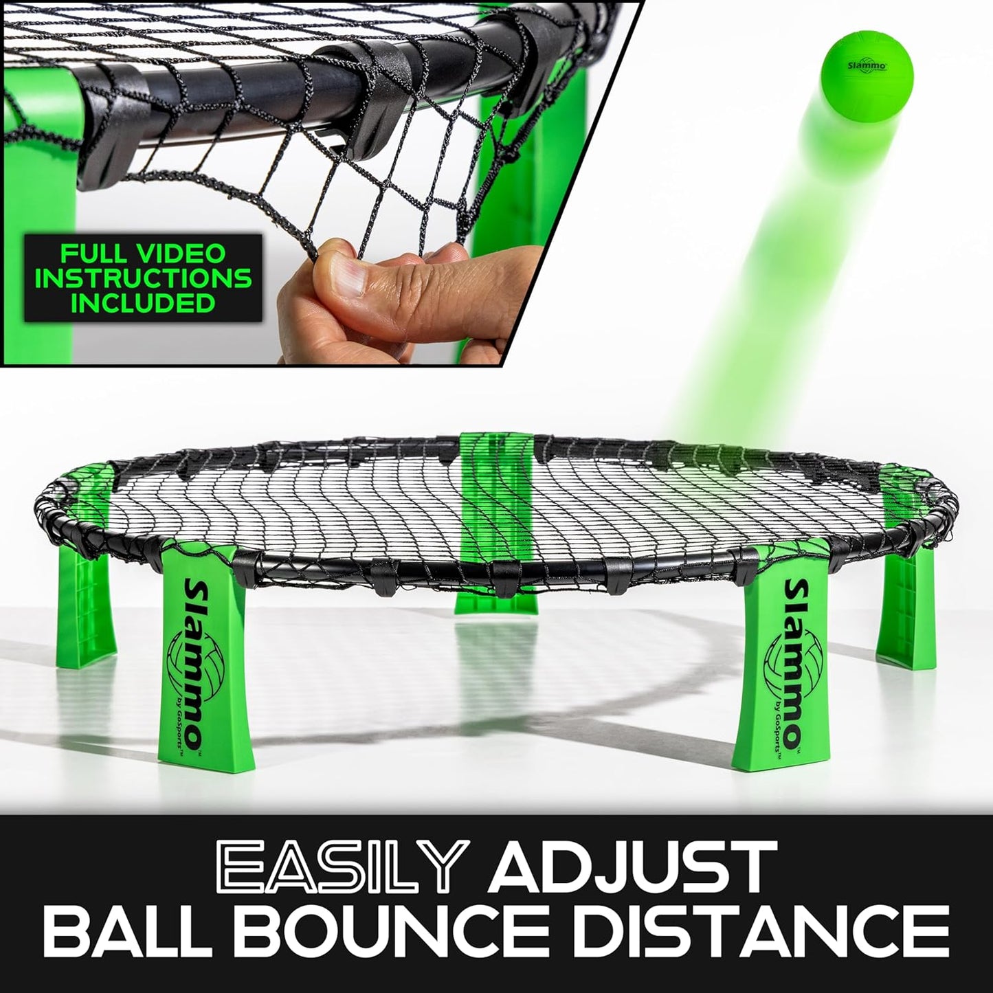 GoSports Slammo Game Set (Includes 3 Balls, Carrying Case and Rules) - Outdoor Lawn, Beach & Tailgating Roundnet Game