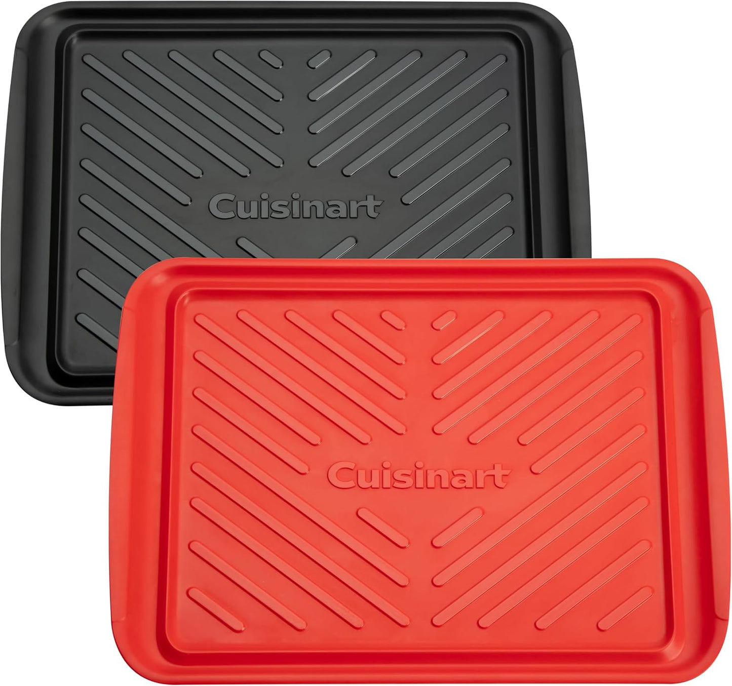 Cuisinart Grilling Prep and Serving Tray, Dishwasher-Safe, 2-Pc Nesting Set | CPK-200, 17-in x 10.5-in food tray set for prepping and serving, shatter-resistant melamine design fits 6 burgers