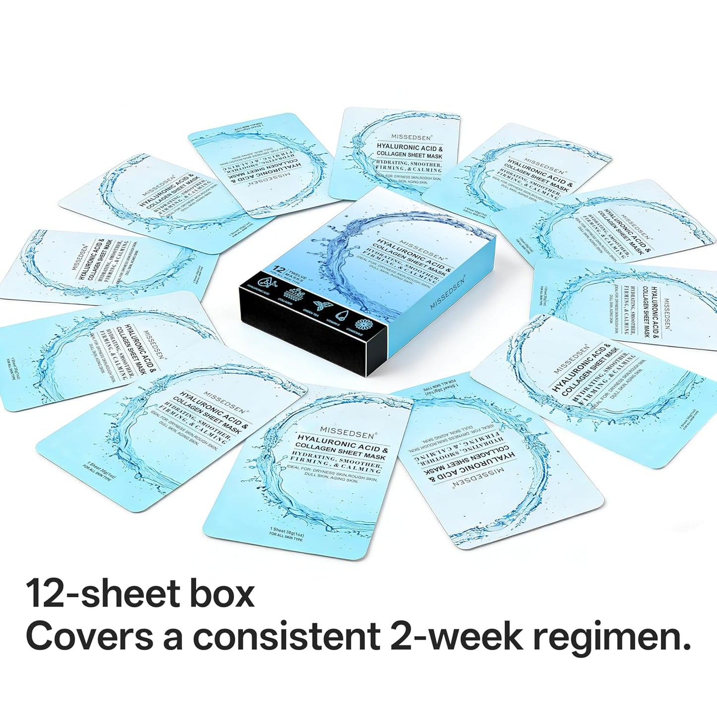 Collagen Face Mask with Hyaluronic Acid and Vitamin E Oil for Skin Care