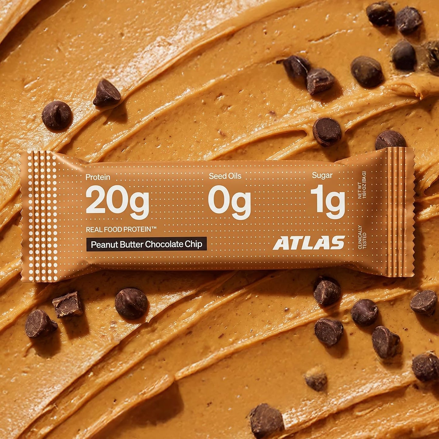 Atlas Real Food Protein Bar with Peanut Butter and Chocolate Chip