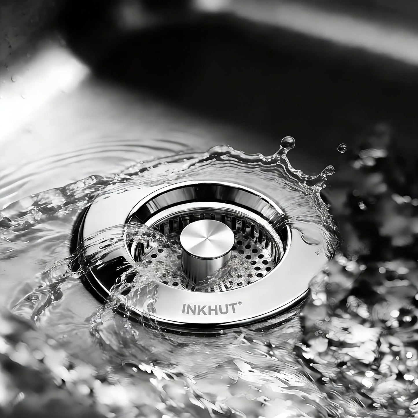 Upgraded 3 in 1 Kitchen Sink Drain Strainer - Stainless Steel Sink Stopper, Anti-Clogging Sink Food Catcher Basket, Fast Drainage Odor Filter Sink Plug for US Standard 3 1/2 inch Drain (Silver-1Pack)