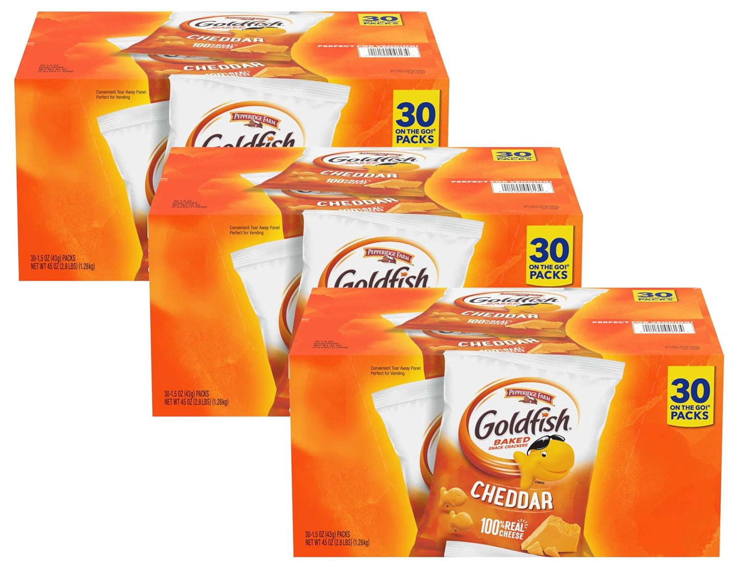 Goldfish Crackers Variety Pack with Cheddar, Colors, and Pretzels, 30 Count