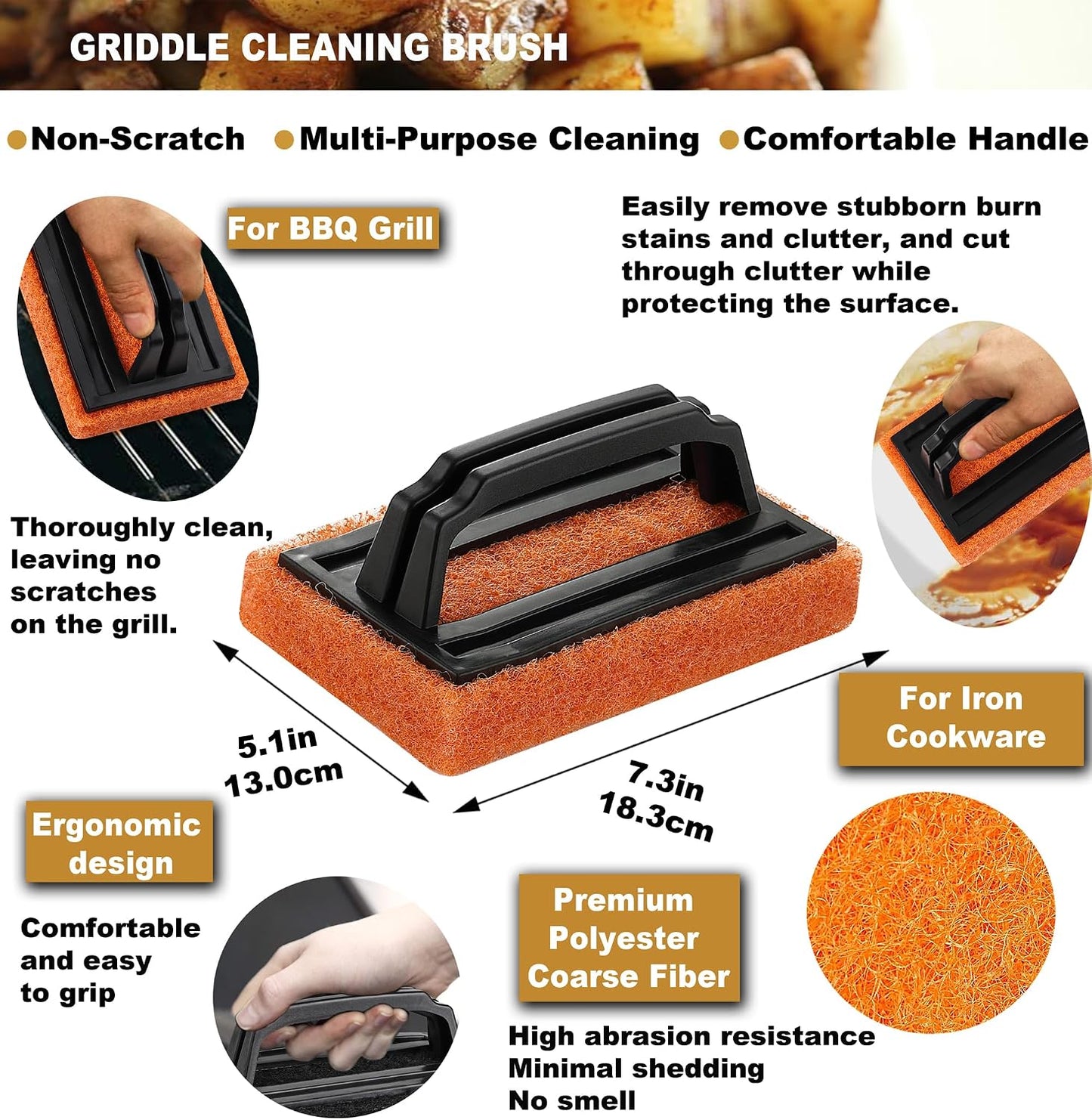 ROMANTICIST 8pcs Professional Griddle Accessories Kit - Heavy Duty Stainless Steel Grill Spatula Set for Grill Griddle Hibachi Flat Top Outdoor Cooking - Great Grill Gift on Birthday Wedding