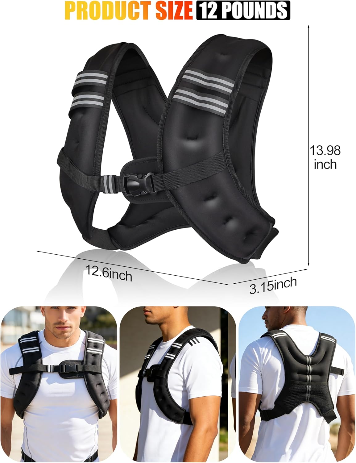 Henkelion Weighted Vest for Men, Women & Kids - Adjustable Weight Vest for Running, Training, Jogging, Walking