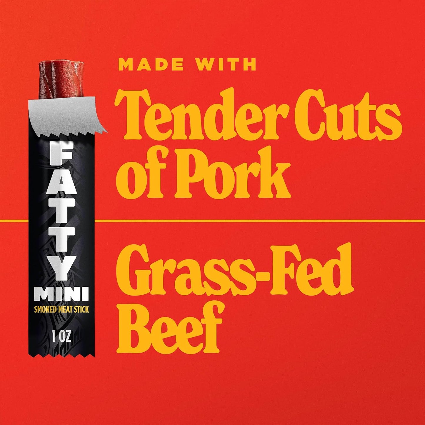 Fatty Mini Meat Sticks Made with Grass Fed Beef and Pork
