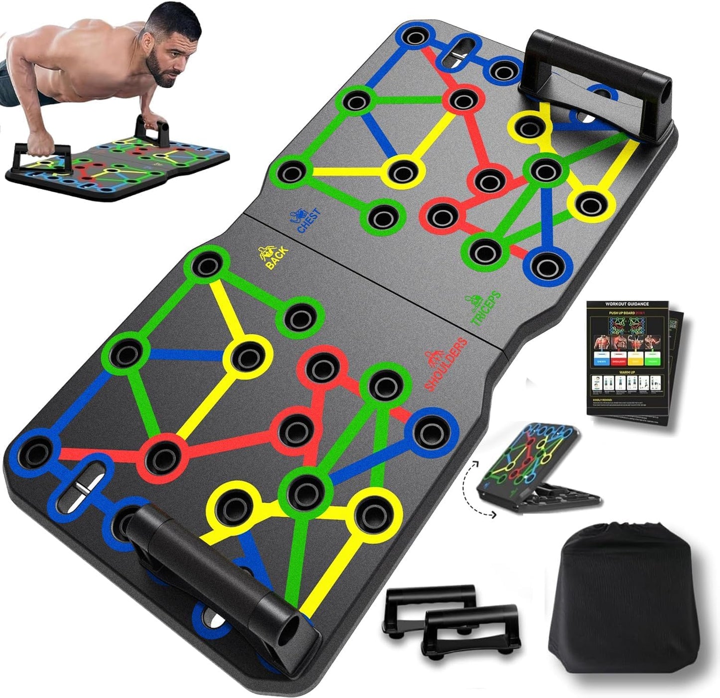 AERLANG Extra Large 30-in-1 Push Up Board for Full-Body Strength & Cardio