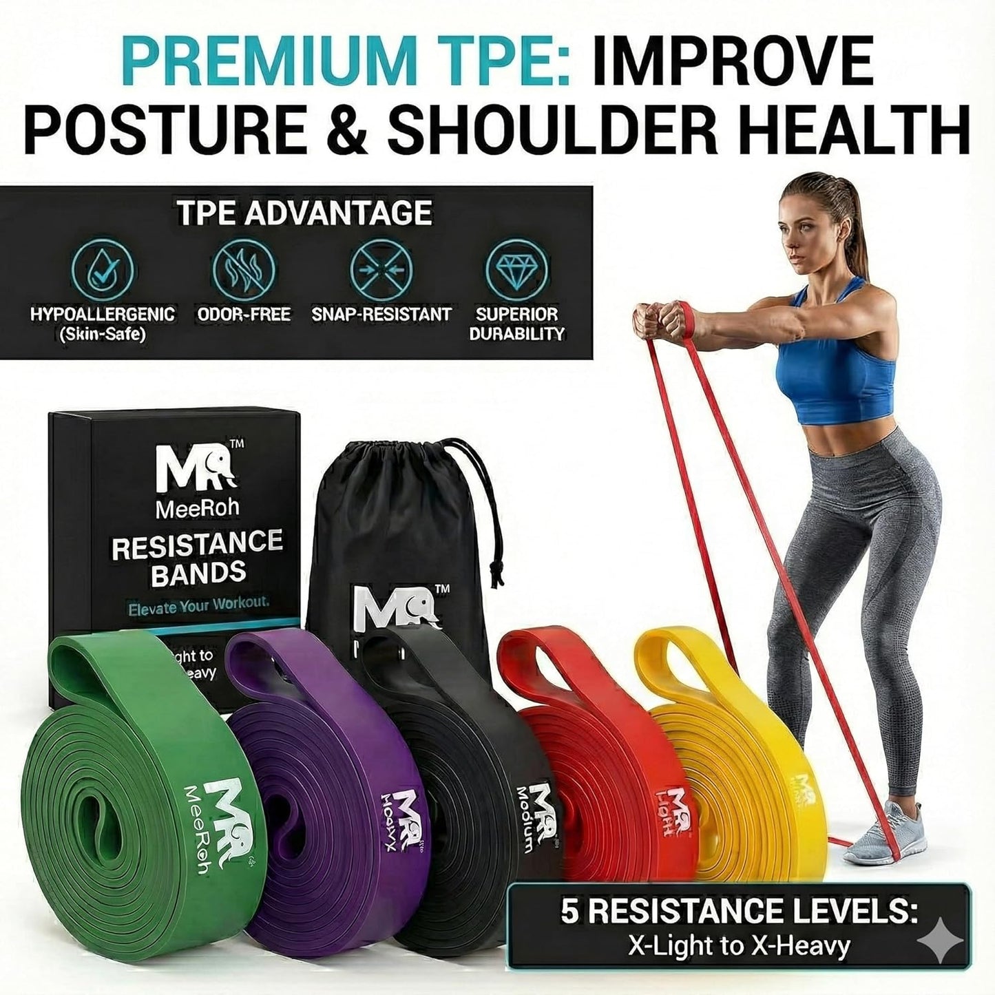 MeeRoh Heavy Duty Resistance Band for Pull Ups & Calisthenics
