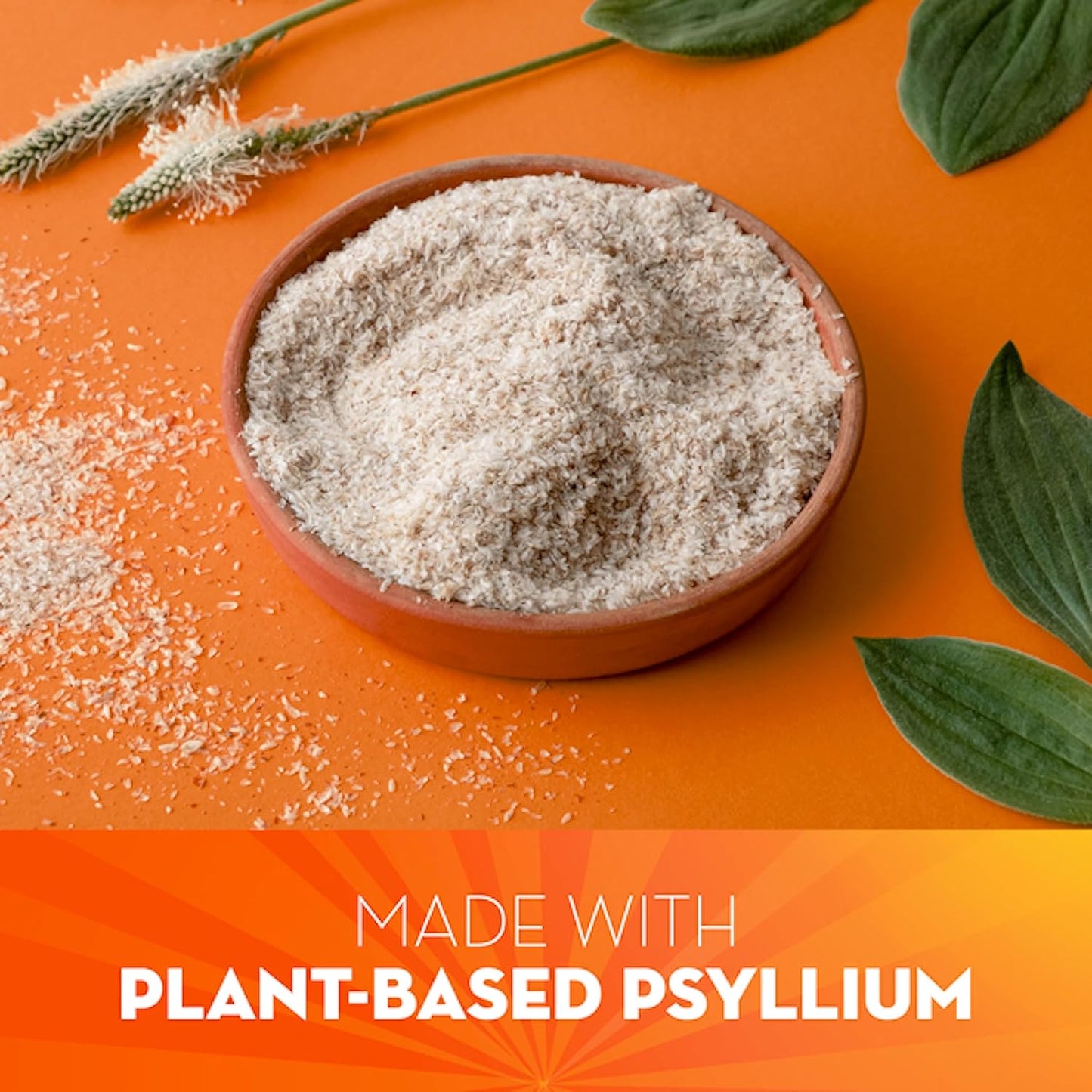 Metamucil 4-in-1 Psyllium Husk GLP-1 Friendly Fiber Supplement, Sugar-Free, 180 teaspoons, Orange Flavored, Daily Fiber Powder for Digestive Health, made with Plant-Based Psyllium Husk Fiber