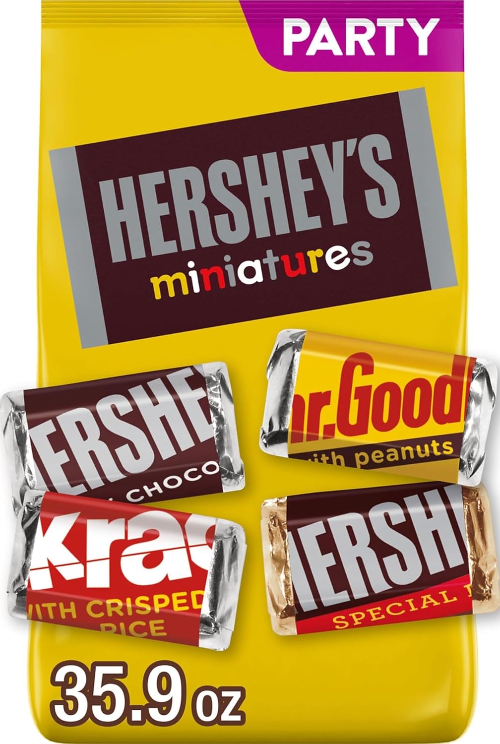 HERSHEY'S Miniatures Assorted Chocolate Candy Party Pack, 30 oz