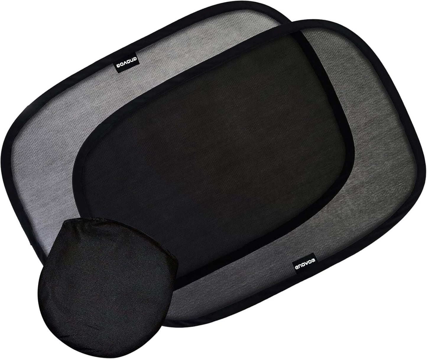 Enovoe Car Window Shades for Baby (4 Pack) - 21"x14" - Sun Shade Blocker, Cling - Glare Shield and UV Rays Protection for Your Child - Side Windows Screens for SUV- Mesh Window Shades for Car Baby