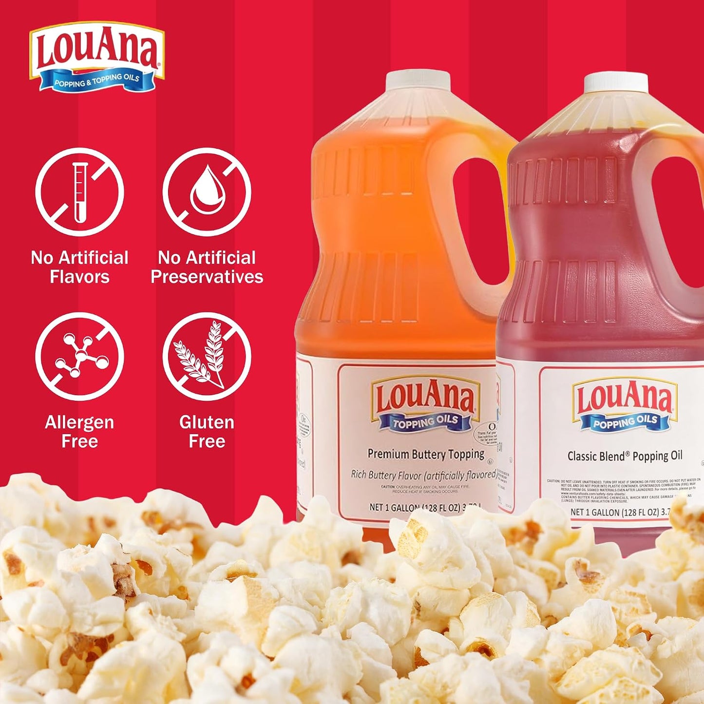 LouAna Premium Buttery Popcorn Oil for Commercial and Home Use