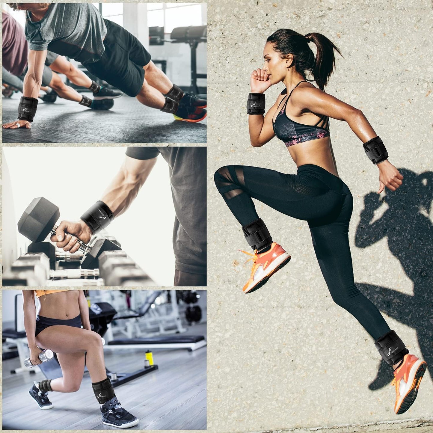 Sportneer Adjustable Ankle Weights 7 lbs - Strength Training for Yoga, Walking, Running