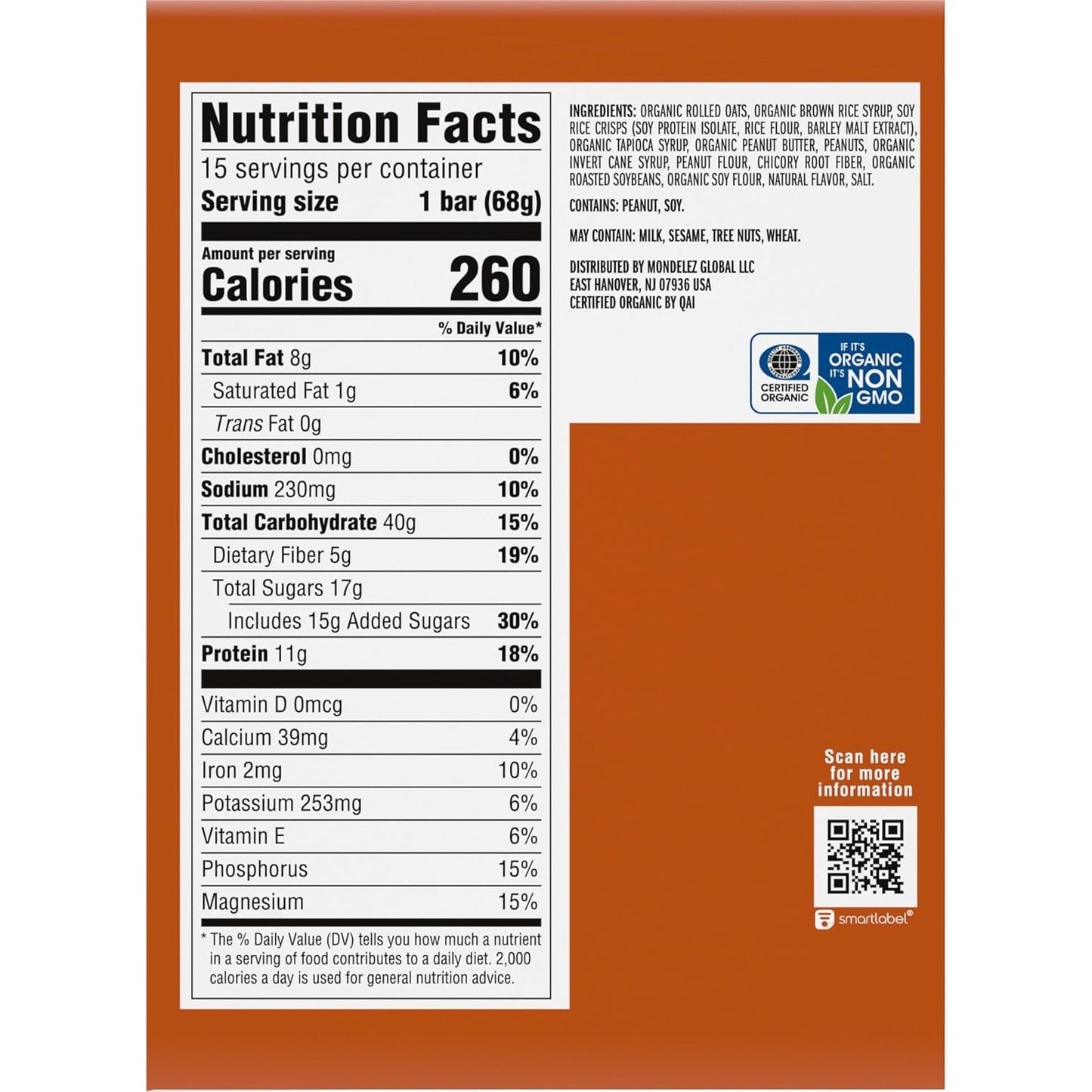 CLIF BAR Energy Protein Bars Crunchy Peanut Butter 15 Pack Non GMO