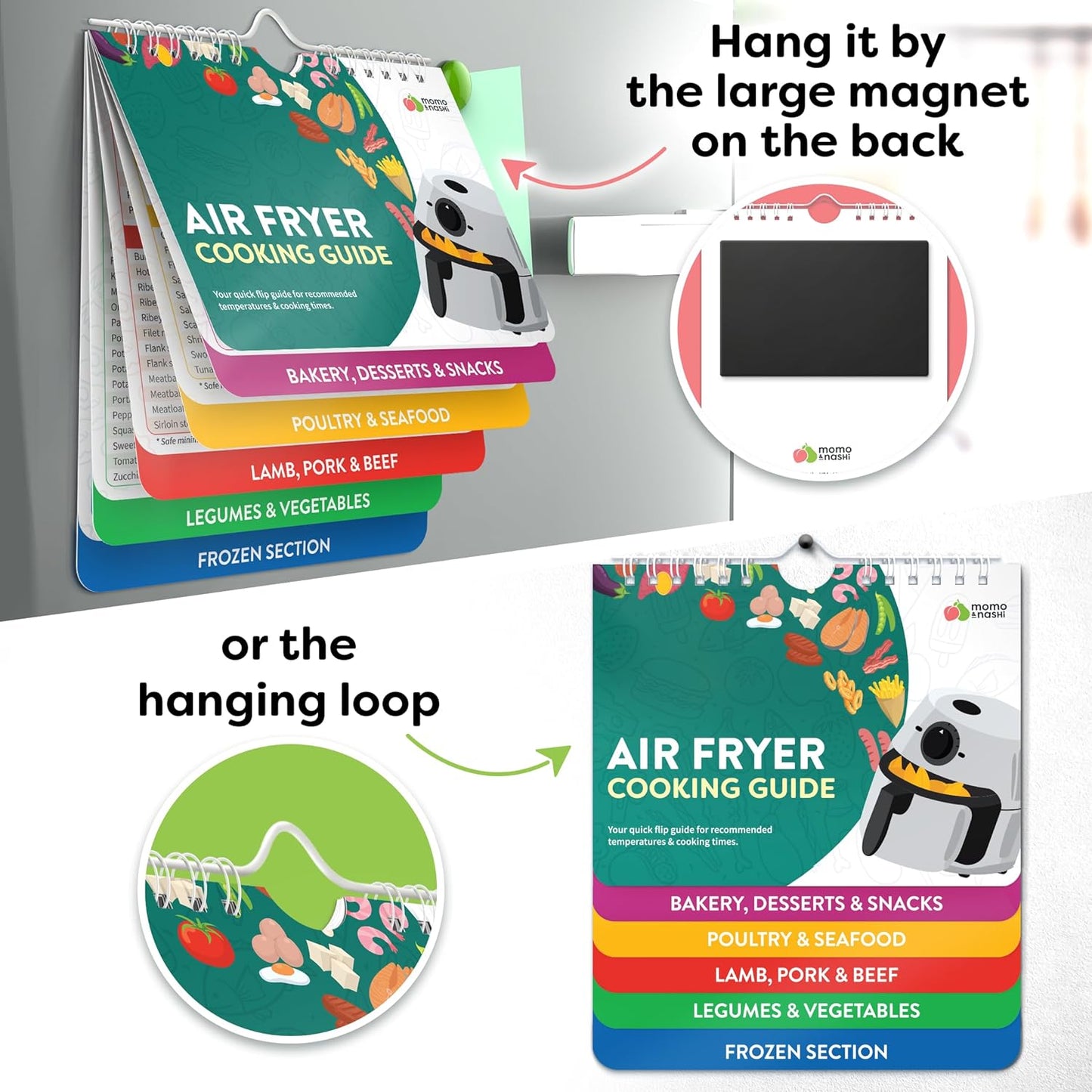 Air Fryer Cheat Sheet Magnets Booklet - Air Fryer Cookbook for Beginners - Air Fryer Liners - Air Fryers Kitchen Gifts Gadgets 2026 - Air Fryer Accessories Cook Books Kitchen+Gadgets Cooking Guide