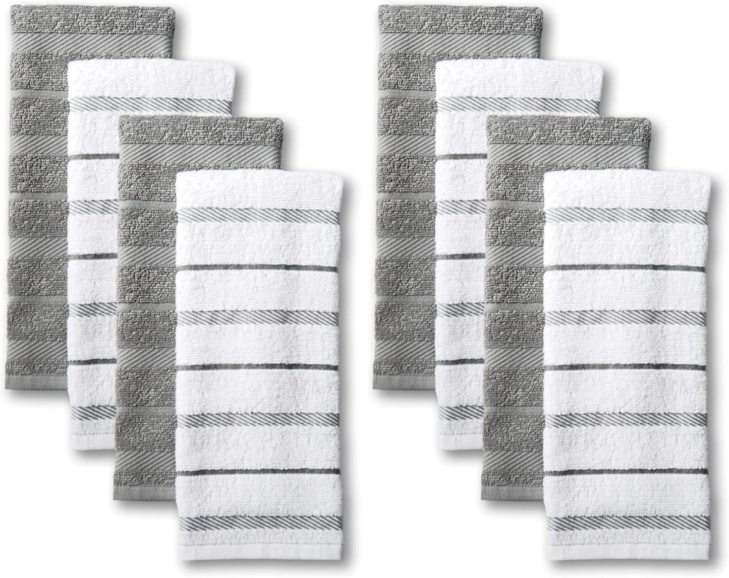 KitchenAid Albany Kitchen Towel 4-Pack Set, Milkshake Tan/White, 16"x26"