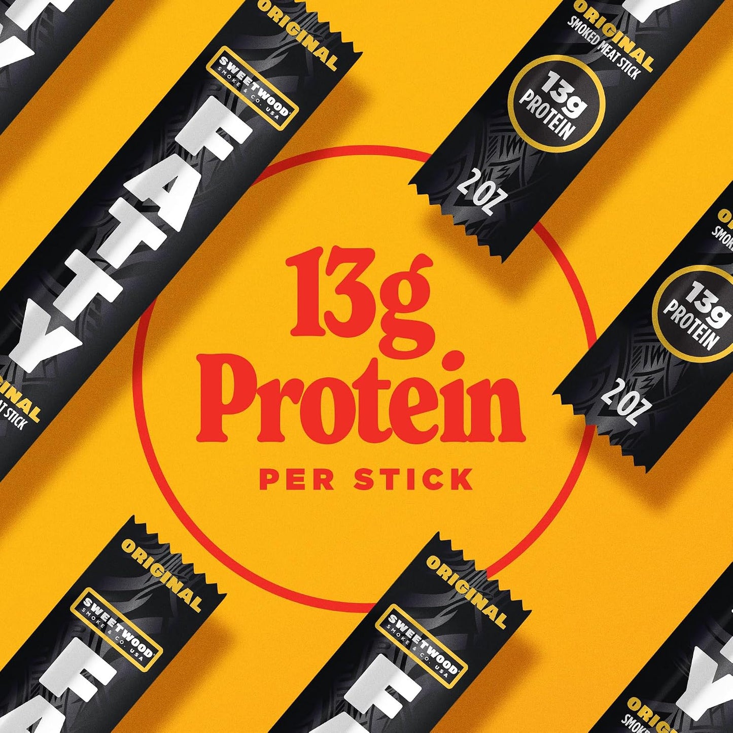Grass Fed Beef and Pork Meat Sticks, 13g Protein, 2 oz, Pack of 20