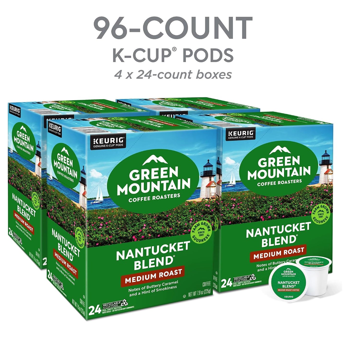 Green Mountain Coffee Nantucket Blend Keurig Single-Serve K-Cup Pods, 96 Count