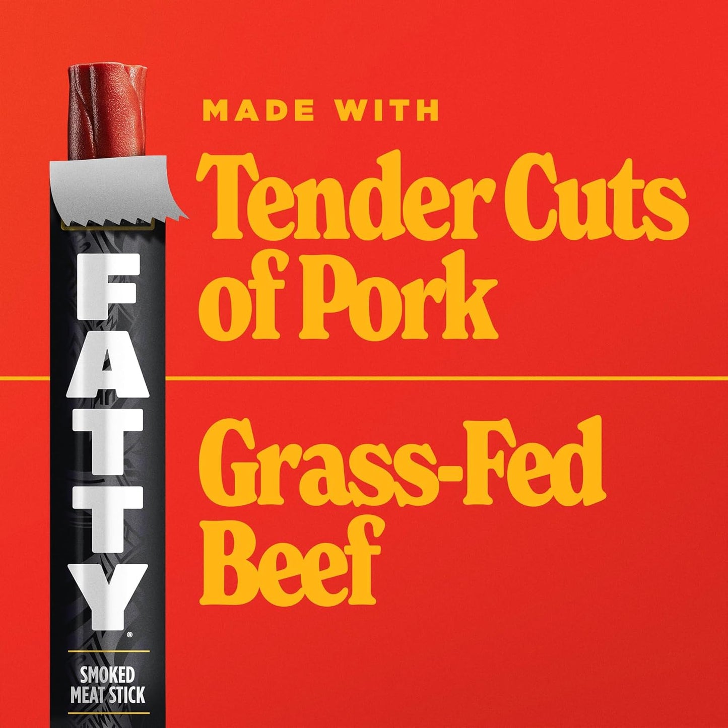 Grass Fed Beef and Pork Meat Sticks, 13g Protein, 2 oz, Pack of 20