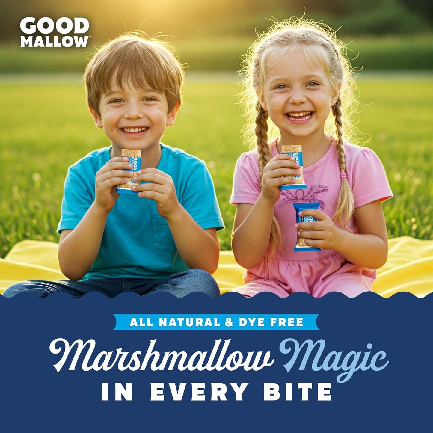 GoodMallow Vegan Rice Crispy Individually Wrapped Box of 8, Kosher, Gluten Free, Dairy Free Snacks