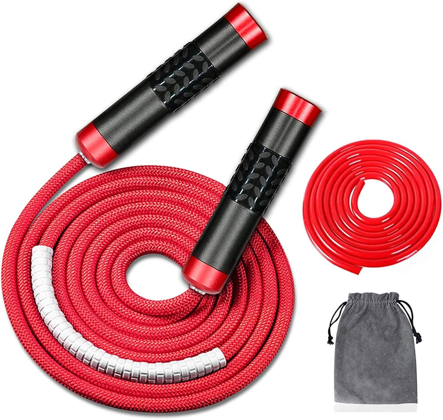 Redify Weighted Jump Rope for Workout Fitness (1LB), Tangle-Free Ball Bearing Rope