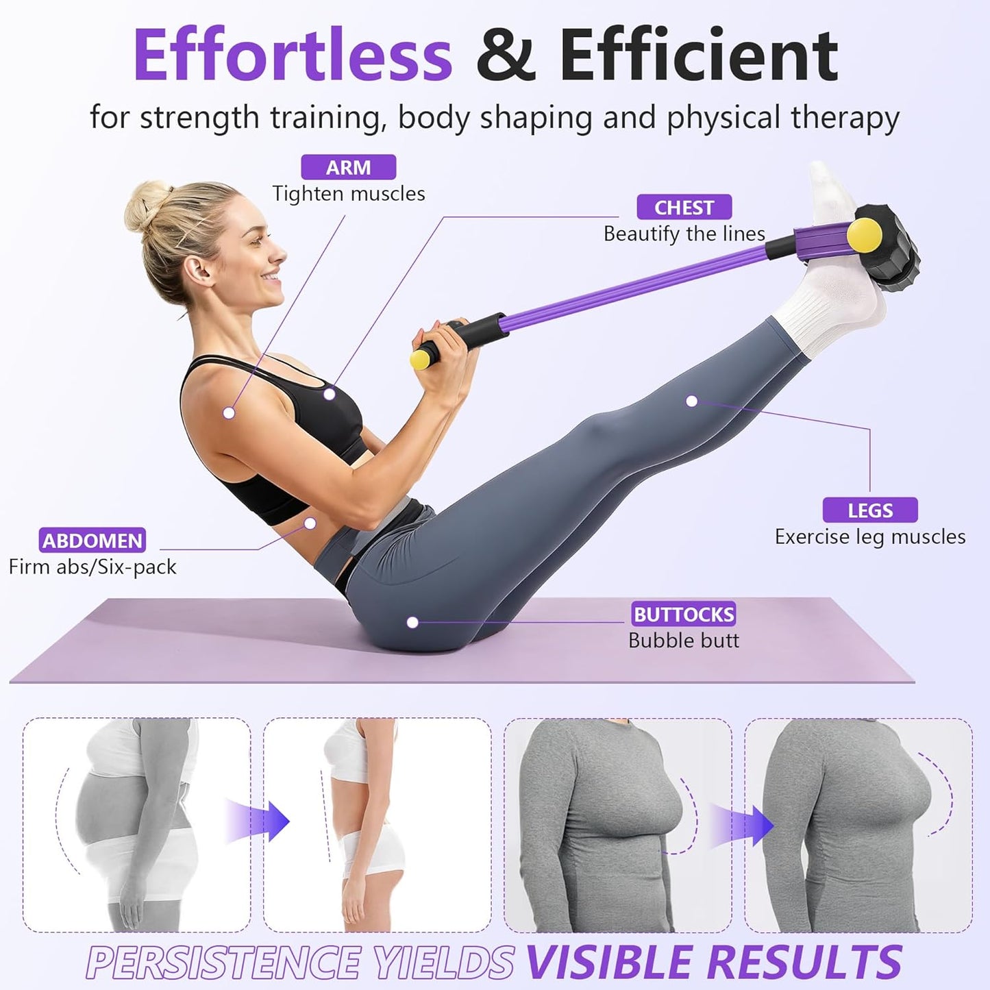Pedal Resistance Bands with Handles for Full-Body Workout