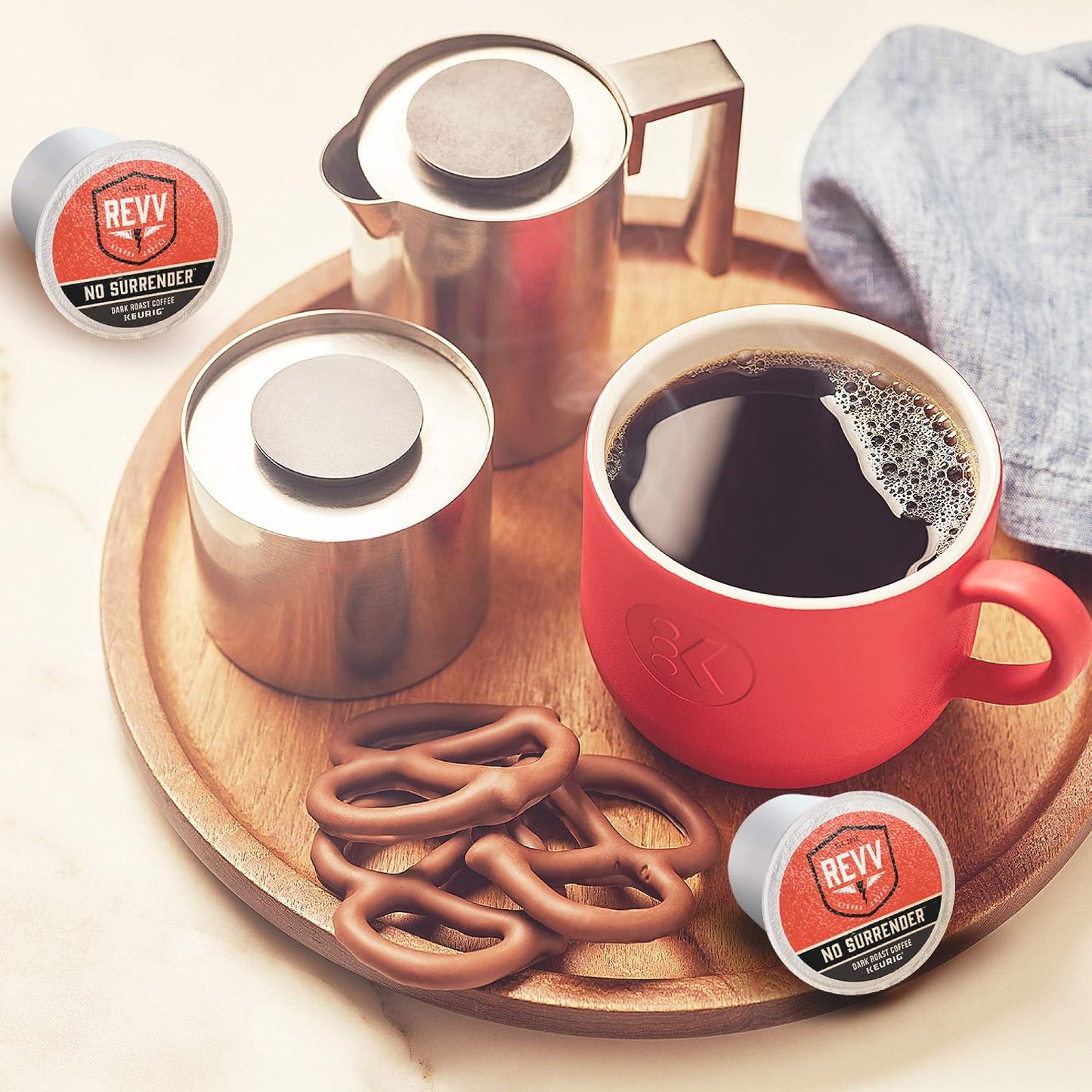 REVV No Surrender Keurig Single-Serve K-Cup Pods, Dark Roast Coffee, 96 Count