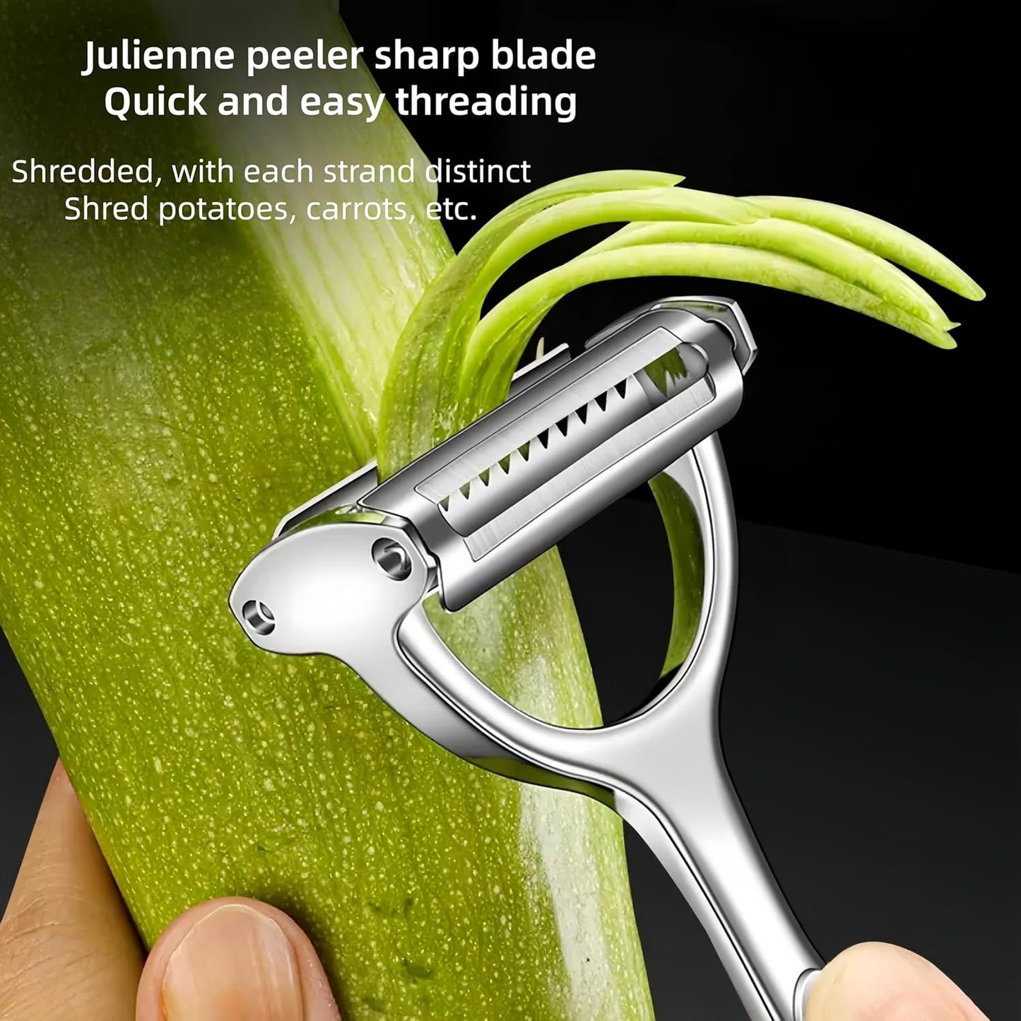 Multifunction Vegetable Peeler Julienne Peeler for Kitchen | stainless steel 2 in 1 julienne vegetable peeler for potato ,cabbage,carrot,cucumber,fruit