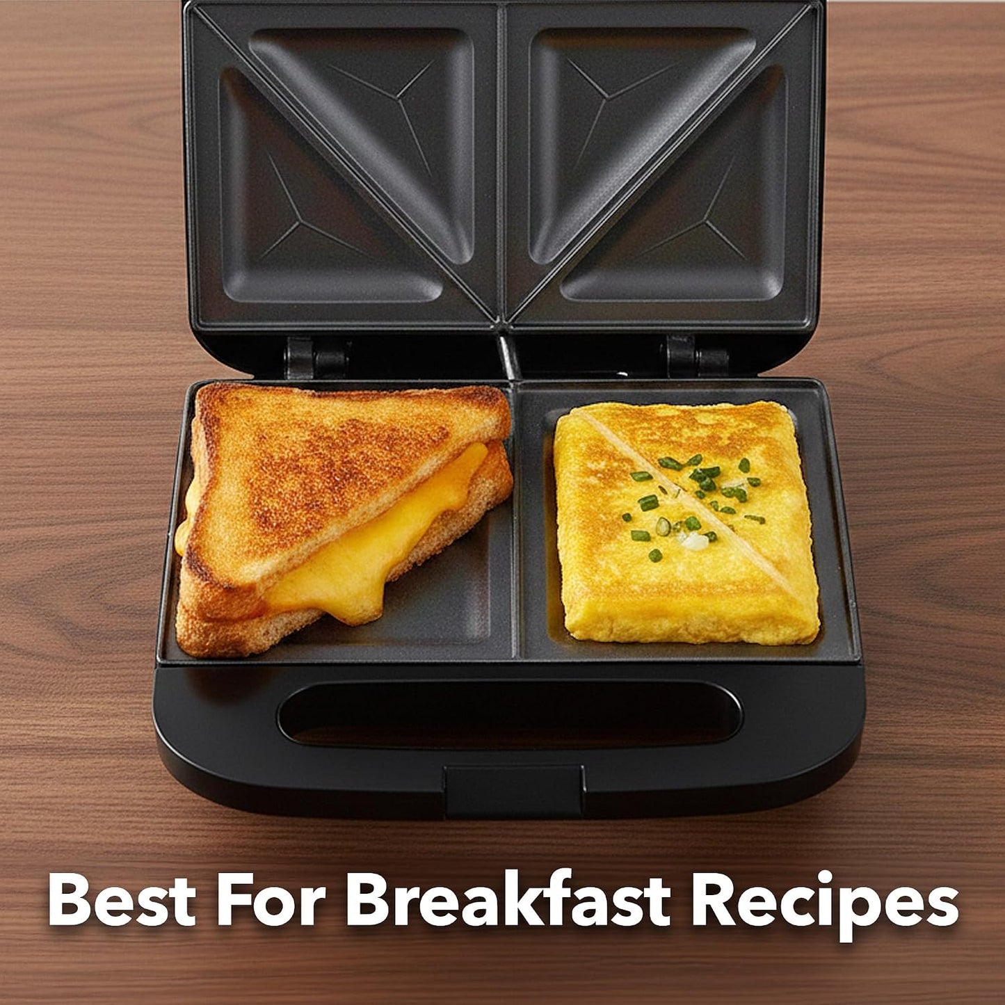 OVENTE Electric Sandwich Maker, 750W Non-Stick Plates, Black GPS401B | Perfect for Grilled Cheese, Tuna Melts, Omelets, French Toast, Breakfast Favorites, Light Meals, and Snacks