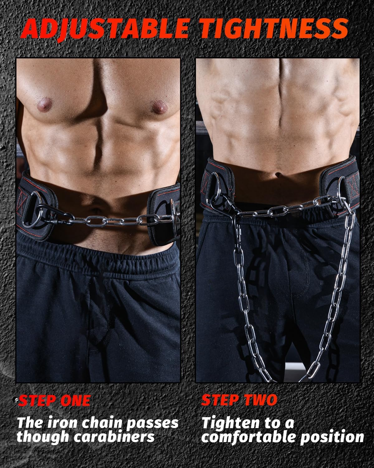 Dip Belt With 37-40" Chain, 550-650lbs Capacity, Weightlifting Belt for Dips & Pullups