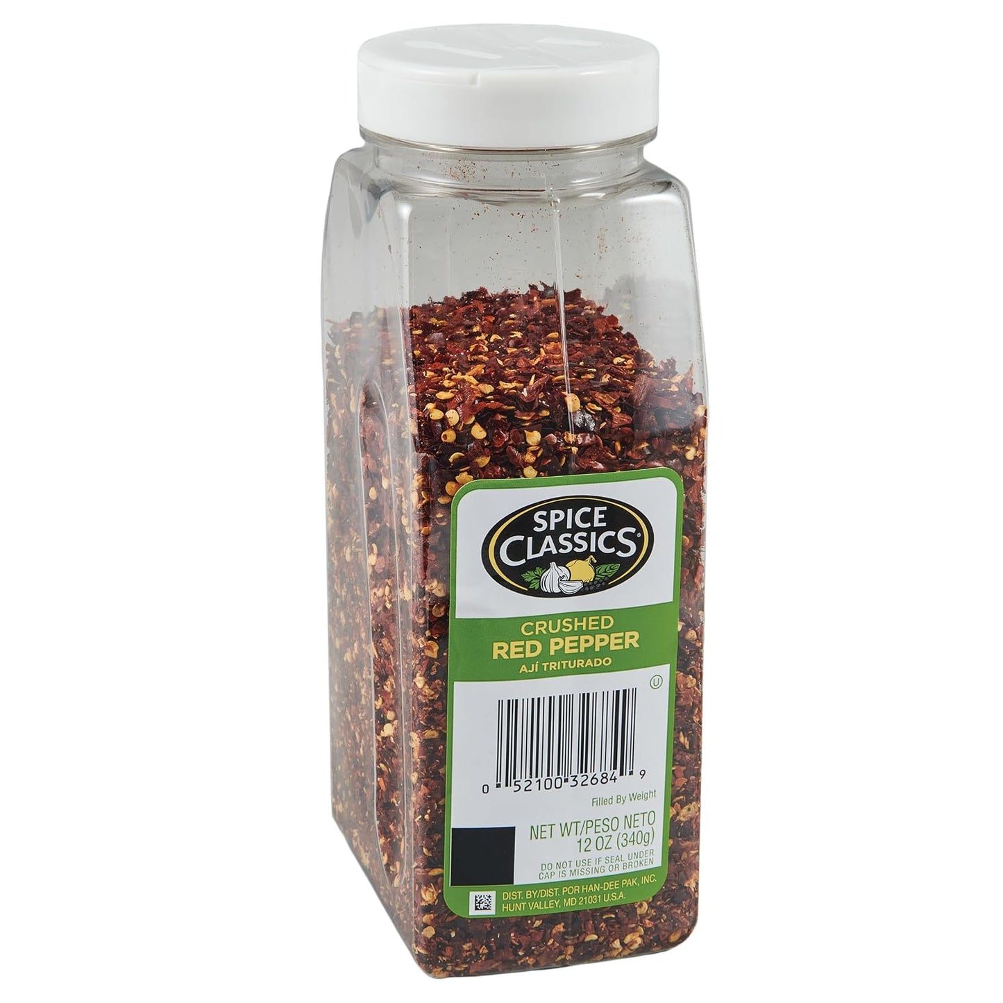 Spice Classics Crushed Red Pepper, 12 oz - Dried and Crushed Red Chili Pepper Flakes for Pizza, Chowder, Seafood, Pasta