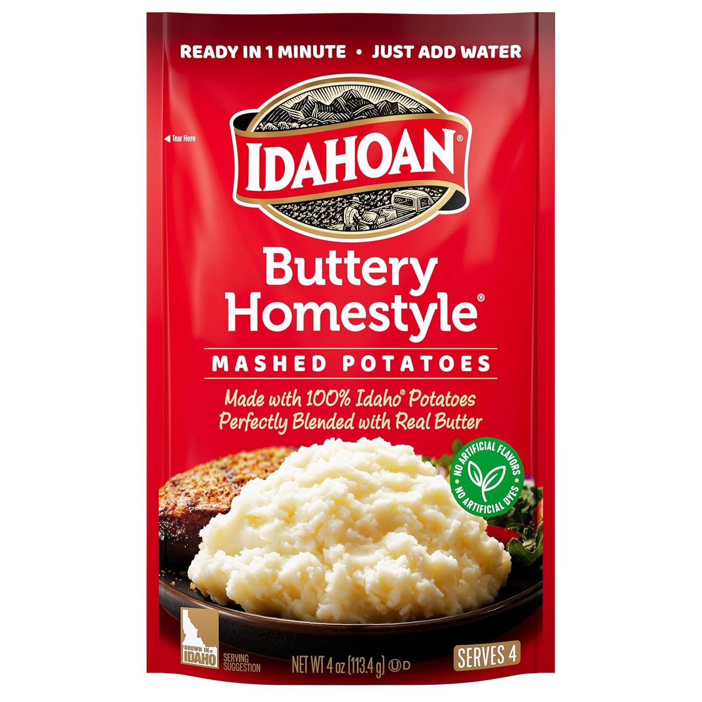 Idahoan® Buttery Homestyle® Mashed Potatoes, 4 oz Pack of 12