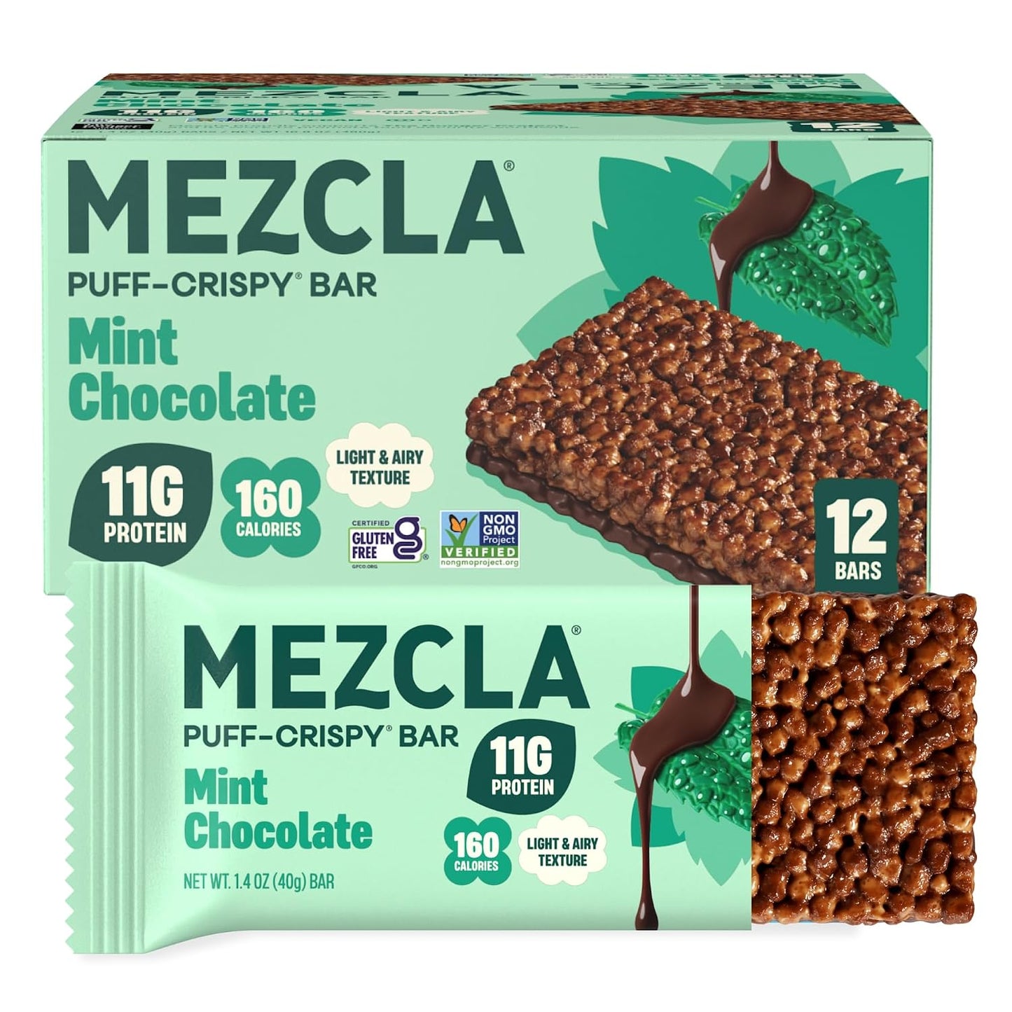 Mezcla Puff-Crispy Plant Based Protein Bars Variety Pack
