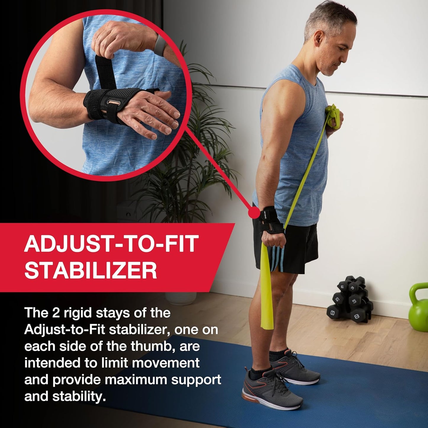 MUELLER Sports Medicine Adjust-to-Fit Thumb Brace for De Quervain's Tenosynovitis and Arthritis Relief