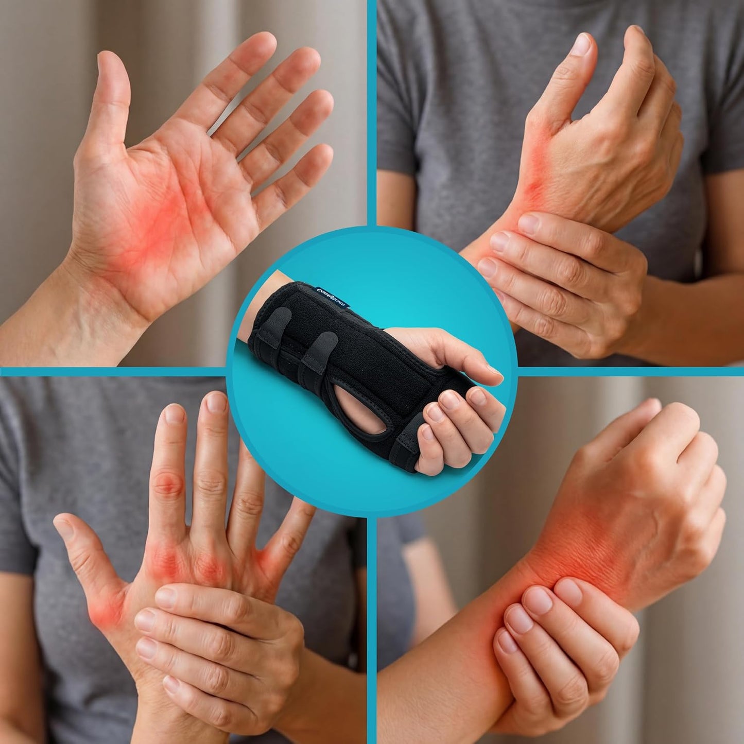 ComfyBrace Nighttime Pain Relief Wrist Brace for Carpal Tunnel and Arthritis